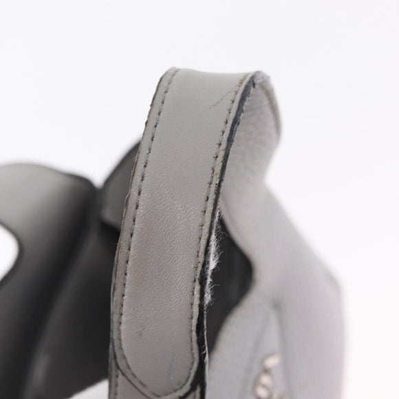PRADA Vittelodanoy Hand Bag Leather Gray Silver Auth am12842A