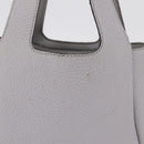 PRADA Vittelodanoy Hand Bag Leather Gray Silver Auth am12842A-4