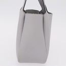 PRADA Vittelodanoy Hand Bag Leather Gray Silver Auth am12842A-5