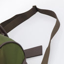 PRADA Boston Bag Nylon Khaki Silver Auth am12844A-10