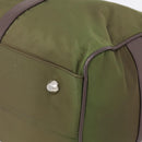 PRADA Boston Bag Nylon Khaki Silver Auth am12844A-12