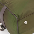 PRADA Boston Bag Nylon Khaki Silver Auth am12844A-15