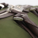 PRADA Boston Bag Nylon Khaki Silver Auth am12844A-16