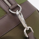 PRADA Boston Bag Nylon Khaki Silver Auth am12844A-17