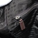 PRADA Boston Bag Nylon Khaki Silver Auth am12844A-25
