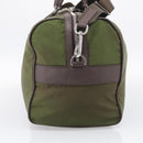 PRADA Boston Bag Nylon Khaki Silver Auth am12844A-4