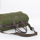 PRADA Boston Bag Nylon Khaki Silver Auth am12844A-9