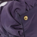 PRADA Hand Bag Nylon Purple Gold Tone Auth am12845A-12