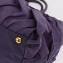 PRADA Hand Bag Nylon Purple Gold Tone Auth am12845A-15