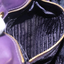 PRADA Hand Bag Nylon Purple Gold Tone Auth am12845A-24