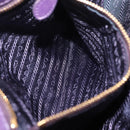 PRADA Hand Bag Nylon Purple Gold Tone Auth am12845A-26