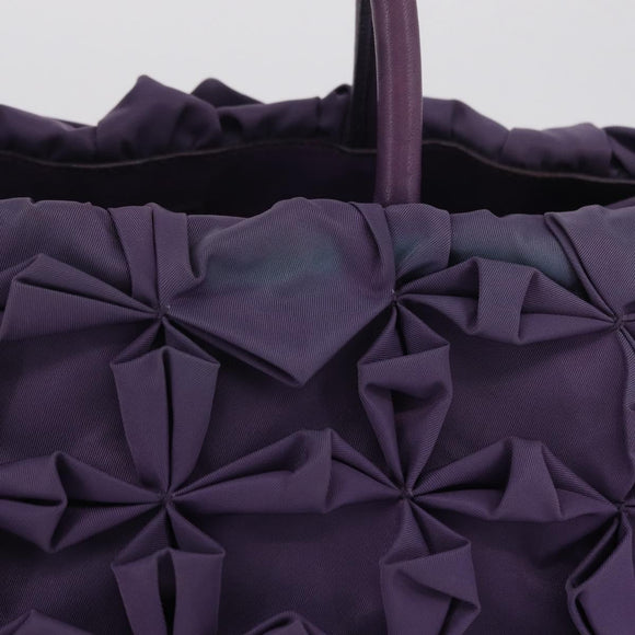 PRADA Hand Bag Nylon Purple Gold Tone Auth am12845A