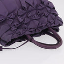 PRADA Hand Bag Nylon Purple Gold Tone Auth am12845A-7