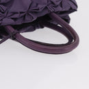 PRADA Hand Bag Nylon Purple Gold Tone Auth am12845A-8