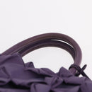 PRADA Hand Bag Nylon Purple Gold Tone Auth am12845A-9