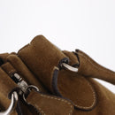 PRADA Hand Bag Suede Brown Silver Auth am12846V-9