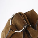PRADA Hand Bag Suede Brown Silver Auth am12846V-10