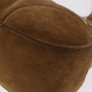 PRADA Hand Bag Suede Brown Silver Auth am12846V-16