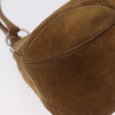 PRADA Hand Bag Suede Brown Silver Auth am12846V-17