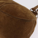 PRADA Hand Bag Suede Brown Silver Auth am12846V-18