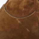 PRADA Hand Bag Suede Brown Silver Auth am12846V-19