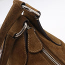 PRADA Hand Bag Suede Brown Silver Auth am12846V-21