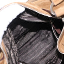 PRADA Hand Bag Suede Brown Silver Auth am12846V-26
