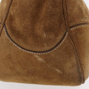 PRADA Hand Bag Suede Brown Silver Auth am12846V-5