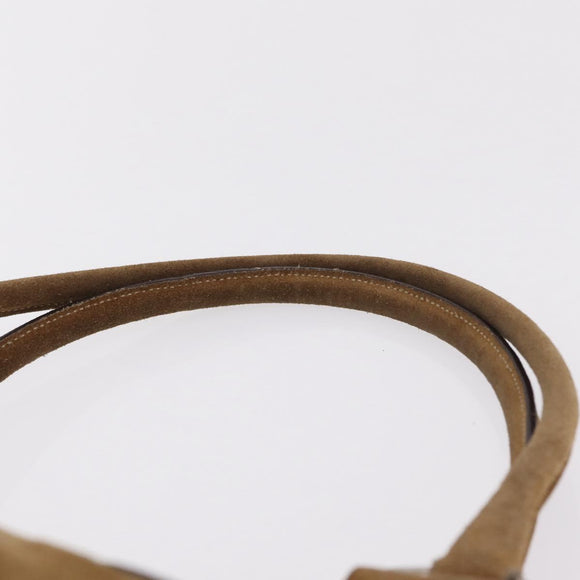 PRADA Hand Bag Suede Brown Silver Auth am12846V