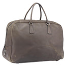 PRADA Boston Bag Leather Gray Silver Auth am12847-1