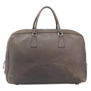 PRADA Boston Bag Leather Gray Silver Auth am12847-2