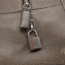 PRADA Boston Bag Leather Gray Silver Auth am12847-21