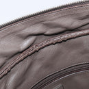 PRADA Boston Bag Leather Gray Silver Auth am12847-22