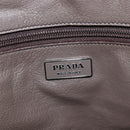 PRADA Boston Bag Leather Gray Silver Auth am12847-23