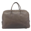 PRADA Boston Bag Leather Gray Silver Auth am12847-3