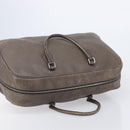 PRADA Boston Bag Leather Gray Silver Auth am12847-6