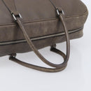 PRADA Boston Bag Leather Gray Silver Auth am12847-7