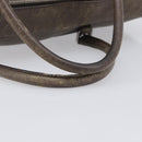 PRADA Boston Bag Leather Gray Silver Auth am12847-8