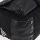 PRADA Studs Shoulder Bag Nylon Black Silver Auth am12849A-10