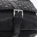 PRADA Studs Shoulder Bag Nylon Black Silver Auth am12849A-19