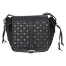 PRADA Studs Shoulder Bag Nylon Black Silver Auth am12849A-2