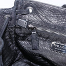 PRADA Studs Shoulder Bag Nylon Black Silver Auth am12849A-22