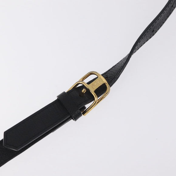 Saint Laurent Shoulder Bag Leather Black Gold Tone Auth am12852A