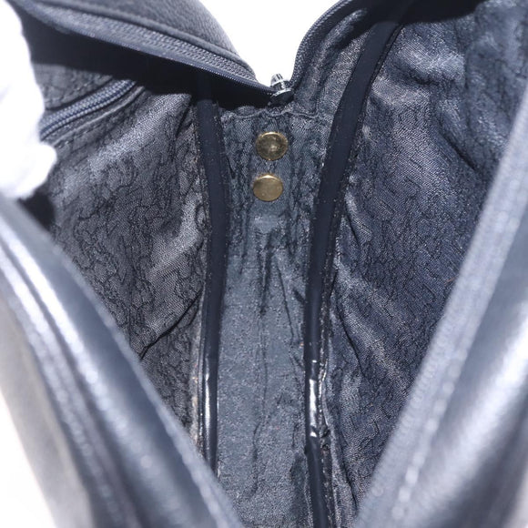 Saint Laurent Shoulder Bag Leather Black Gold Tone Auth am12852A