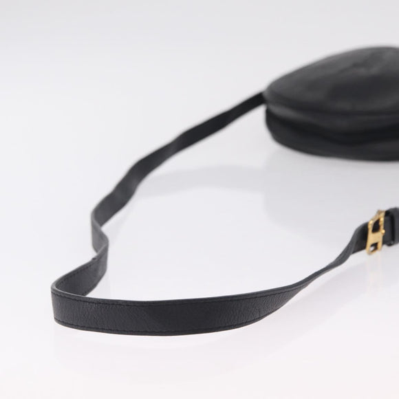 Saint Laurent Shoulder Bag Leather Black Gold Tone Auth am12852A