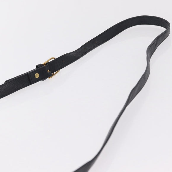 Saint Laurent Shoulder Bag Leather Black Gold Tone Auth am12852A
