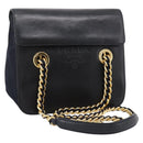 PRADA Chain Shoulder Bag Leather Black Gold Tone B4099 Auth am12853V-1
