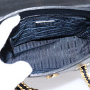 PRADA Chain Shoulder Bag Leather Black Gold Tone B4099 Auth am12853V-11