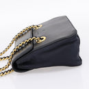 PRADA Chain Shoulder Bag Leather Black Gold Tone B4099 Auth am12853V-3