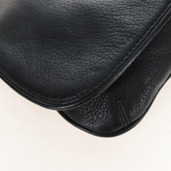 Tory Burch Chain Shoulder Bag Leather Black Gold Tone Auth am12876A
